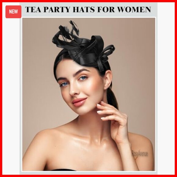 6 Pack Vintage Derby Fascinator Hats Mesh Feather Hair Clip Tea Party main image 6